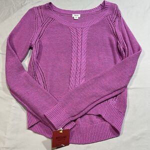Mossimo Supply Co. Women’s Pink Linen Cotton Knit Sweater Pullover Medium NWT